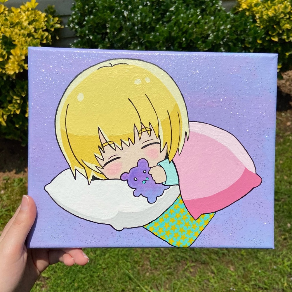 Sleepy Chibi Armin Canvas Painting